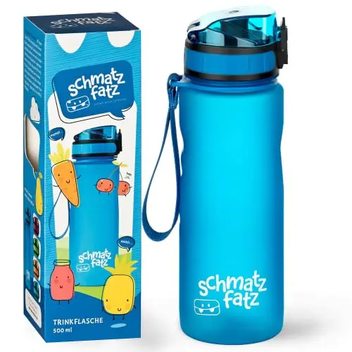 schmatzfatz Auslaufsichere Trinkflasche für Kinder 0,5L – Ideal für Schule, Wandern und Fitness, BPA-frei