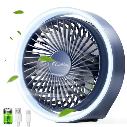 Diveblues USB Ventilator - Ultra leiser Tischventilator mit 3 Geschwindigkeiten für Zuhause und Büro
