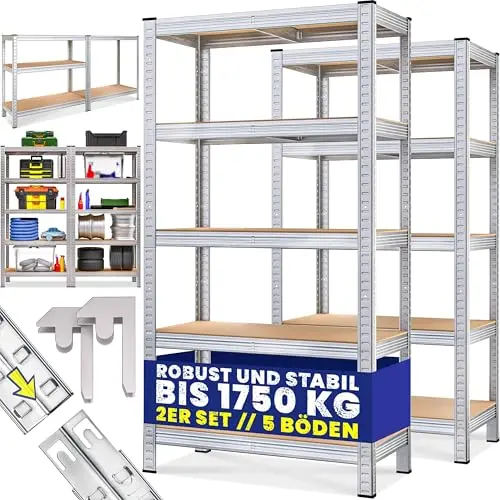 Monzana 2er Set Schwerlastregal 180x90x40cm