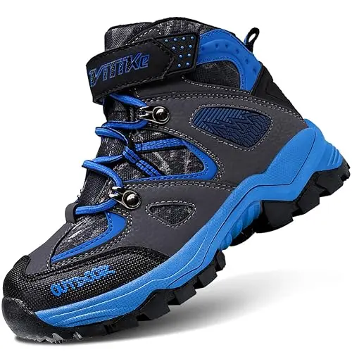 ASHION Kinder Winterschuhe Gefütterte Schneestiefel Blau, Größe 35 EU