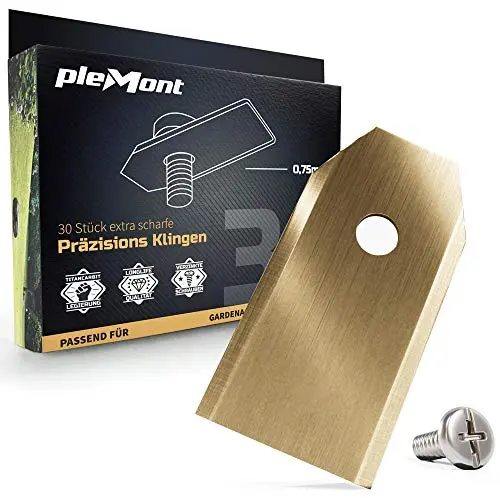 Plemont® 30er Set Titan Messer für Mähroboter & Gardena® - Ersatzklingen für Rasenroboter