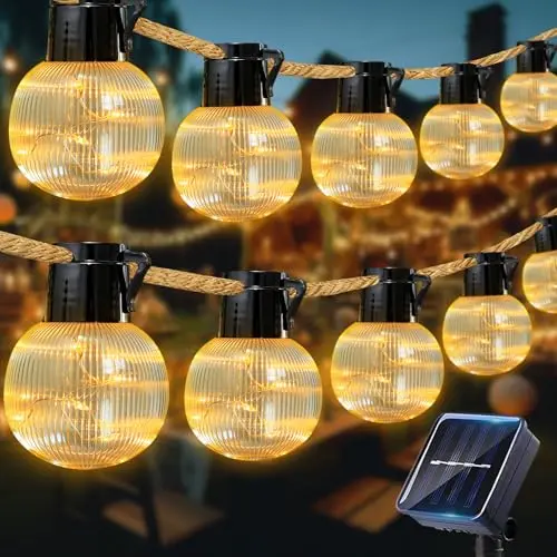 Solar Lichterkette Outdoor 10m mit 15 LED, wetterfest, 8 Lichtmodi für Garten, Balkon & Terrasse
