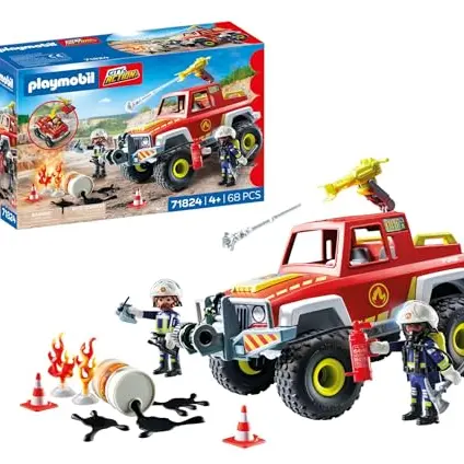 PLAYMOBIL City Action Feuerwehrtruck – Spielzeugauto für Kinder ab 4 Jahre
