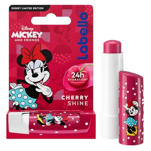 LABELLO Cherry Shine Minnie Mouse - Feuchtigkeitsspendender Lippenbalsam für Kinder (4,8 g)