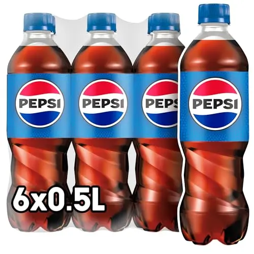 Pepsi Cola, Koffeinhaltige Cola in der Flasche, 6 x 0,5 l