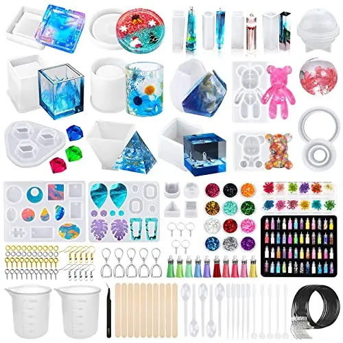 JOTOL Epoxidharz Formen Set, 132 Stück für Schmuckherstellung und Resin-Kunst