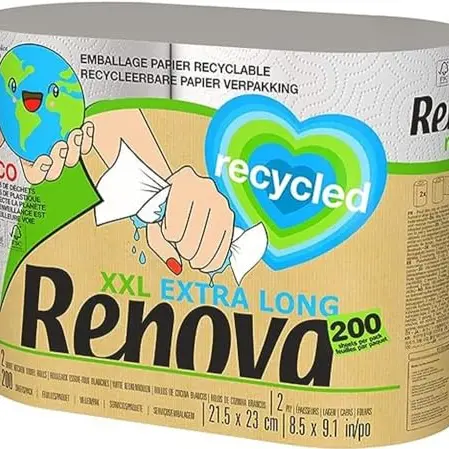 Renova RECYCLED XXL Küchenpapier, 2 Rollen, weiß