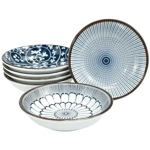 CAREDGO 6er Set Dipschälchen aus Porzellan – Mini Schalen für Sauce, Snacks und Tapas
