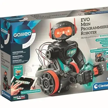 Clementoni Galileo Robotics EVO - Programmierbarer Bausatz-Roboter für Kinder ab 8 Jahren