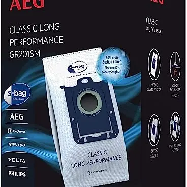 AEG GR201SM Synthetik Staubbeutel MegaPack - 12 Stück für hohe Saugleistung und Hygiene