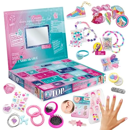 CRAze Top Fashion DIY Adventskalender für Mädchen – Bastelkalender 2026 mit Diamond Painting, Loops Bands, BFF Perlen & Accessoires