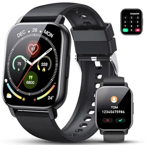Smartwatch für Herren und Damen – 1,85 Zoll Touchscreen, IP68 wasserdicht, Fitnessuhr mit Herzfrequenz- und Schlafmonitor