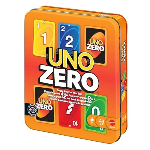 Mattel Games UNO Zero Kartenspiel in Aufbewahrungsdose – Ideal für Kinder und Erwachsene, 2 bis 8 Spieler, ab 7 Jahren