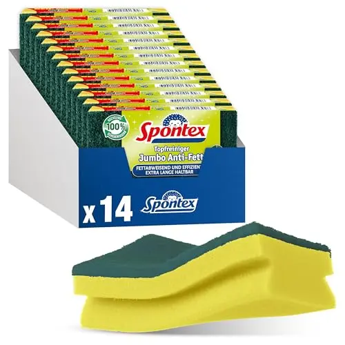 Spontex Jumbo Anti-Fett Topfreiniger, 14 Stück für große Flächen