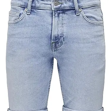 ONLY & SONS Herren Jeansshorts ONSPLY 5189 - Regular Fit - Light Blue - Größe XS