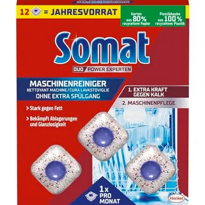 Somat Maschinenreiniger Tabs Anti-Kalk (12 WL) für die Spülmaschine, ohne extra Spülgang