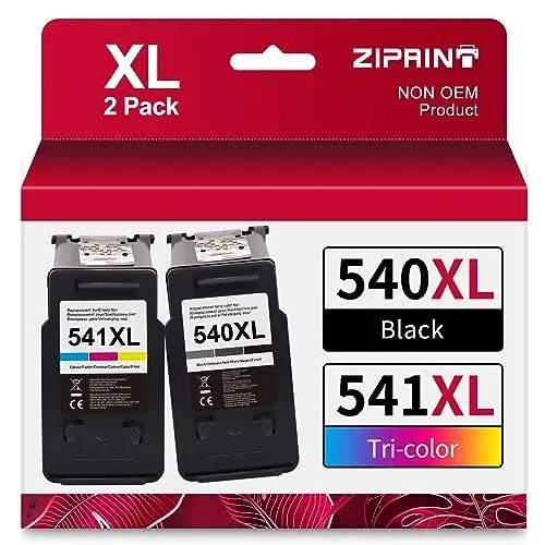 ZIPRINT XL Druckerpatronen kompatibel mit Canon 540 541 für Pixma TS5150 MG3650 MG4250 (2-Pack)