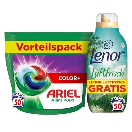 Ariel Waschmittel Pods All-in-1 50 Waschladungen und Lenor Weichspüler Landwiese gratis testen!