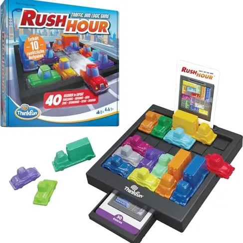ThinkFun Rush Hour® - Geniales Stauspiel für Kinder und Erwachsene ab 8 Jahren, inklusive 10 Zusatzaufgaben