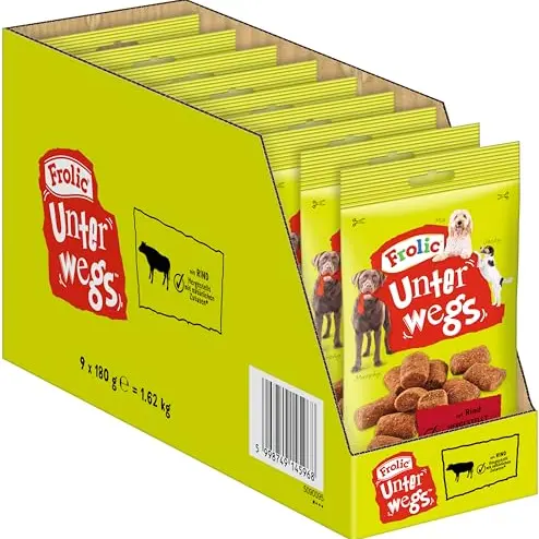 Frolic Hundesnacks Unterwegs mit Rind, 9 x 180 g