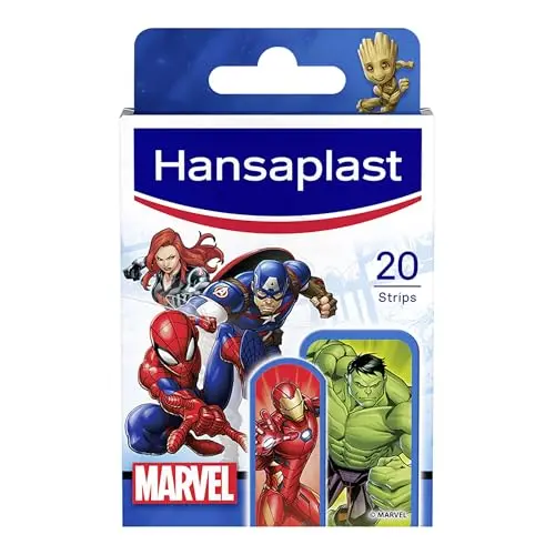Hansaplast Marvel Kinderpflaster, wasserabweisend, hautfreundlich & schmerzfrei zu entfernen, 20 Stück
