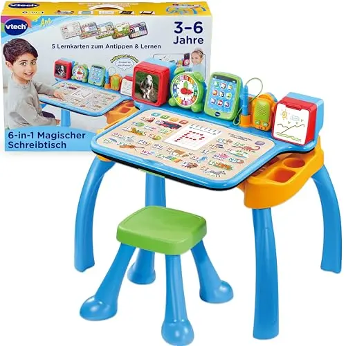 VTech 6-in-1 Magischer Schreibtisch Lernstation mit Stuhl ab 3 Jahren