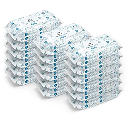 Mama Bear Ultra Sensitive Baby Feuchttücher, Unparfümiert, 1080 Stück (18 Packungen)