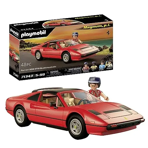 PLAYMOBIL Magnum, P.I. Ferrari 308 GTS, Supersportwagen für Sammler und Kinder ab 5 Jahren