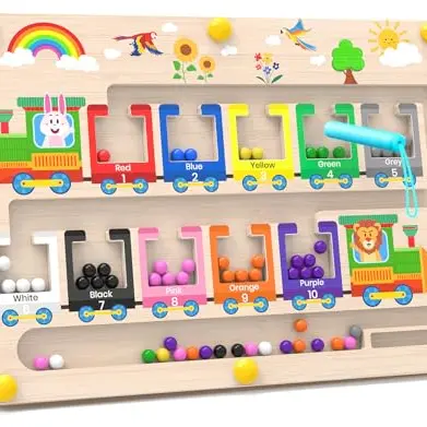 Dusor Montessori Spielzeug ab 2 Jahren - Magnetspiel Labyrinth, Lernspiel für Mädchen und Jungen, Geschenkidee