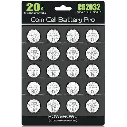 POWEROWL CR2032 Knopfzellen, 3V Lithium-Batterien, 20 Stück