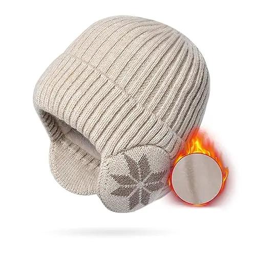 SJTJSPX Wintermütze für Herren und Damen - Warme Strickmütze mit Ohrenschützern für Outdoor-Aktivitäten