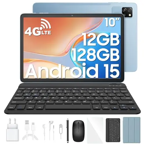 Blackview Tab 60 Pro 10" Tablet mit Tastatur, 12GB RAM, 128GB Speicher, Dual 4G SIM, 5G WiFi, 7700mAh, Face ID