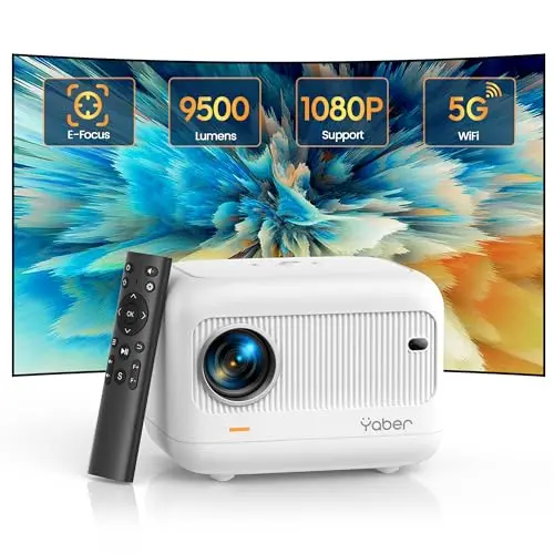 YABER E1 Mini Beamer - 1080P Full HD Projektor mit 5G WiFi und Bluetooth, kompatibel mit Fire Stick, iOS, Android und PS5