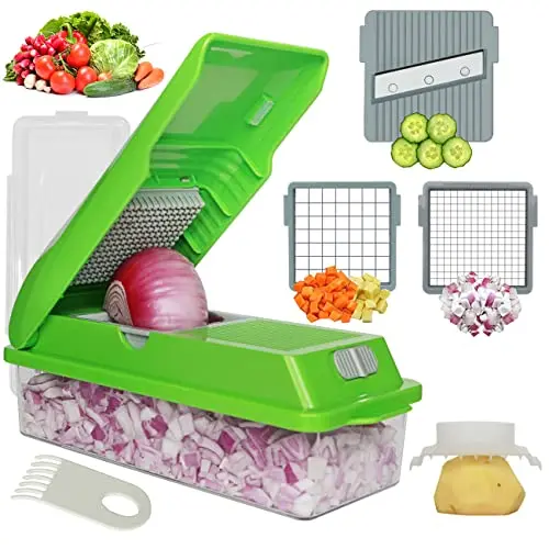 GLADICER 6-in-1 Gemüseschneider in der Küche - Mandoline, Zwiebelschneider, Salatschneider und mehr
