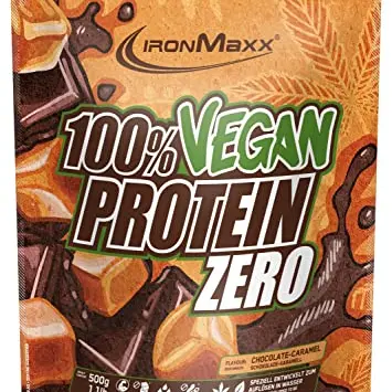 IronMaxx 100% Vegan Protein Zero - Chocolate-Caramel 500g | Zuckerfreies, proteinreiches Eiweißpulver