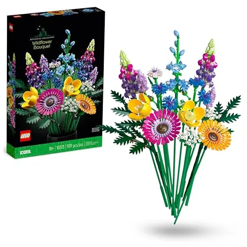 LEGO Botanicals Wildblumenstrauß Set – Künstliche Blumen mit Mohn und Lavendel für Bastelspaß und Heimdeko
