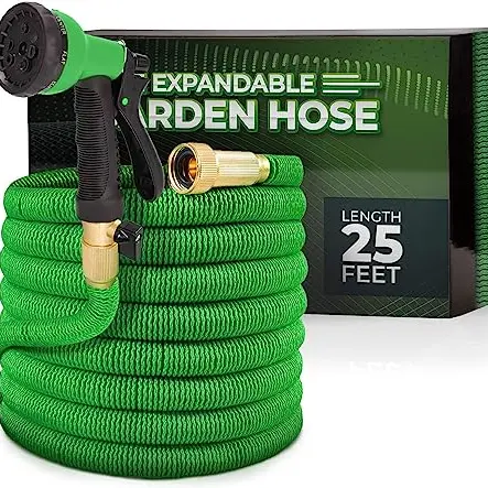 Flexibler Gartenschlauch 15m mit Messinganschlüssen und 8 Funktionen, knickfrei