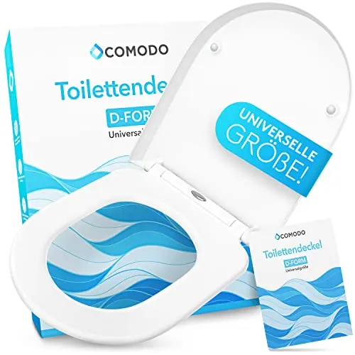 Comodo Toilettendeckel mit Absenkautomatik - Antibakterieller Duroplast WC Sitz - Inklusive Montagezubehör
