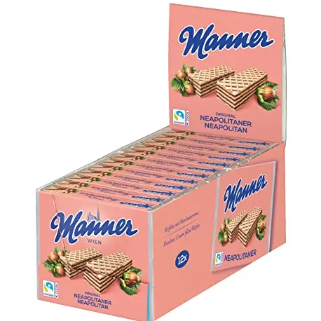 Manner Neapolitaner Waffeln mit Haselnusscreme – 12er Pack