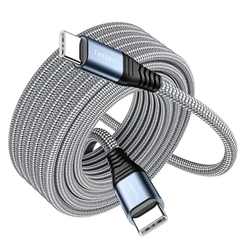 Teeaam 5M USB C auf USB C Kabel - Schnellladung für iPhone 15, MacBook, iPad Pro, Samsung Galaxy