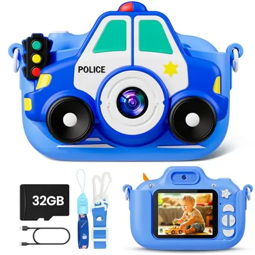 DIAMOOKY Kinderkamera 1080P mit 2,0-Zoll Bildschirm und 32GB Karte - Spielzeug für 3-12 Jahre