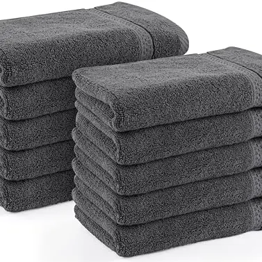 Utopia Gästehandtücher 10er Pack 30x50 cm, 100% Baumwolle, weich und saugfähig (Grau)