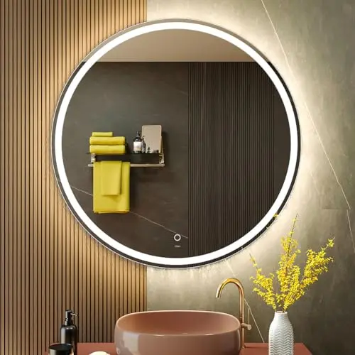 KWW 100 cm LED Badezimmer-Eitelkeitsspiegel mit Farbtemperatur, Anti-Nebel, dimmbaren Lichtern und Smart Touch