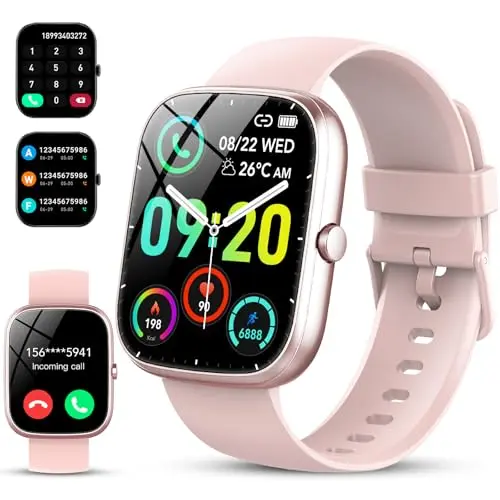 Smartwatch für Herren und Damen, 1,91" HD, Fitnessuhr mit 100+ Sportmodi, IP68 wasserdicht, Herzfrequenz- und Schlafmonitor, für Android/iOS
