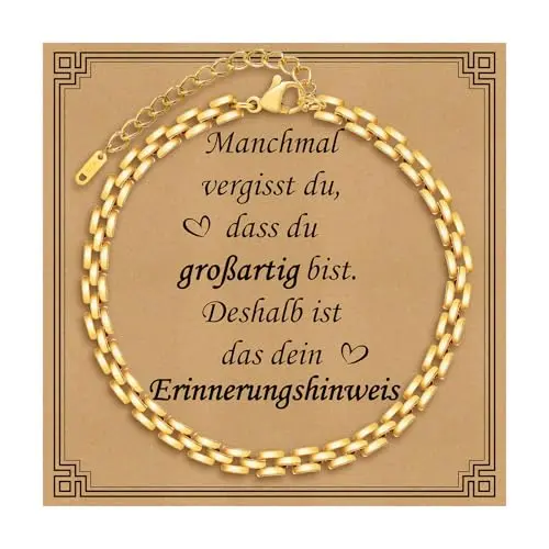 18K Gold Edelstahl Armband mit Nachrichtenkarte - Modisches Armband für Frauen, perfektes Geschenk für Freundin, Mutter oder Schwester