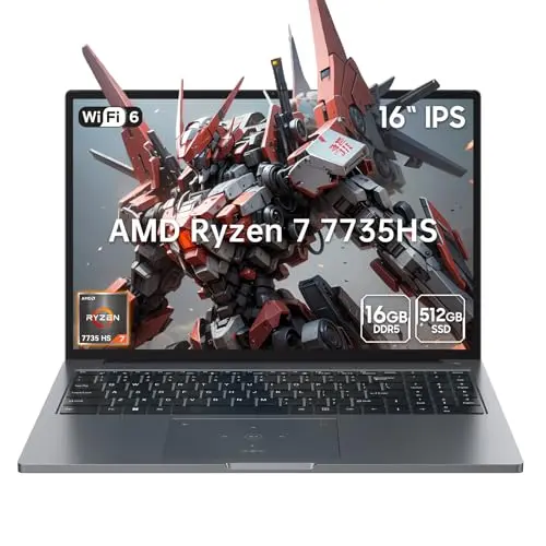 Blackview 2025 16" Gaming Laptop, Ryzen 7, 16GB RAM, 512GB SSD, FHD Display, Beleuchtete Tastatur, WiFi-6, Windows 11 Pro