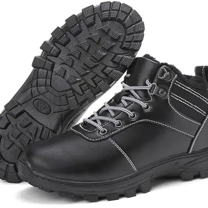 Ricema Winterstiefel für Damen und Herren, warme und wasserdichte Schneestiefel, rutschfest, Schwarz, Größe 38 EU