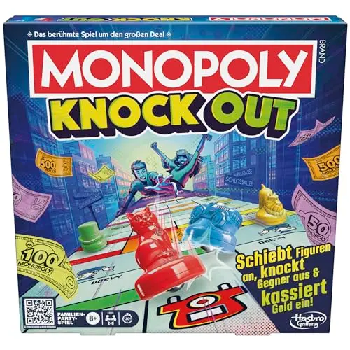 Monopoly Knockout – die schnelle und spannende Version für bis zu 8 Spieler, ideal für die ganze Familie