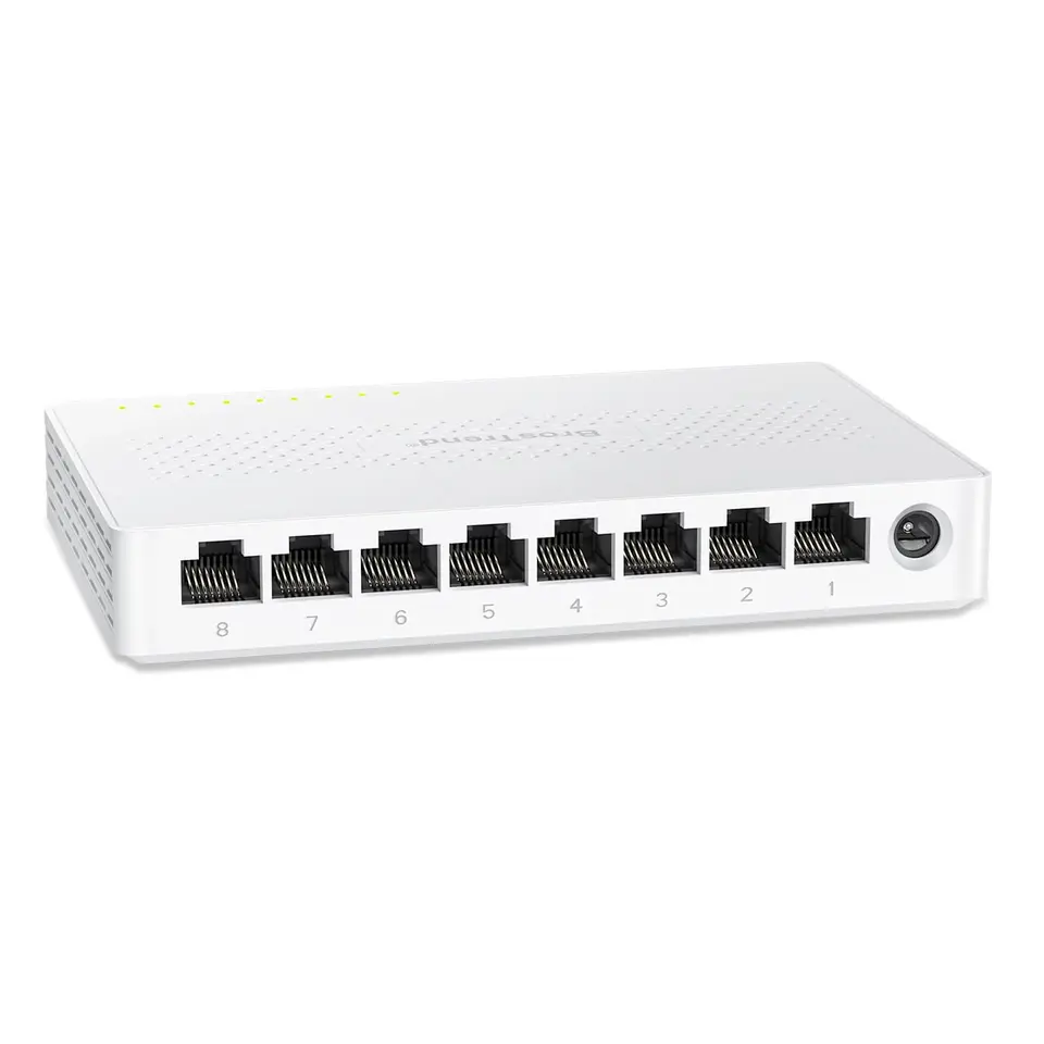BrosTrend 8x 2,5-GbE Ports Ethernet Switch, unmanaged, LAN 8-Port, für Home & SOHO, lüfterlos, Plug-and-Play, Lifetime-Schutz