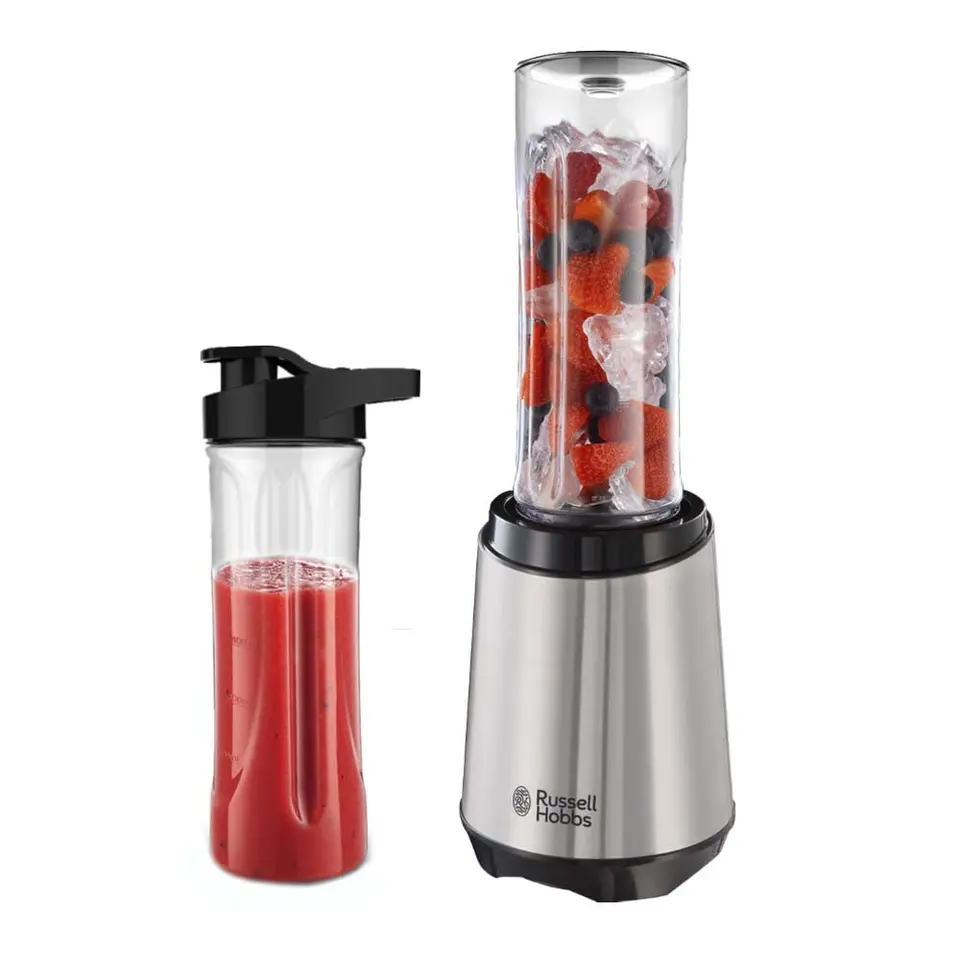 Russell Hobbs Standmixer & Smoothie Maker to go, 2x 600ml BPA-frei, spülmaschinenfest, bruchfest, Edelstahl